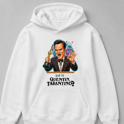 Sudadera ¿Qué te Quentin, Tarantino? blanca, parodia de Quentin Tarantino - Starway to Helen