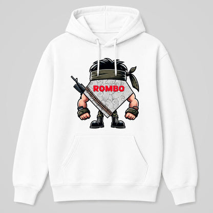 Sudadera blanca ROMBO, parodia de Rambo militar – Starway to Helen