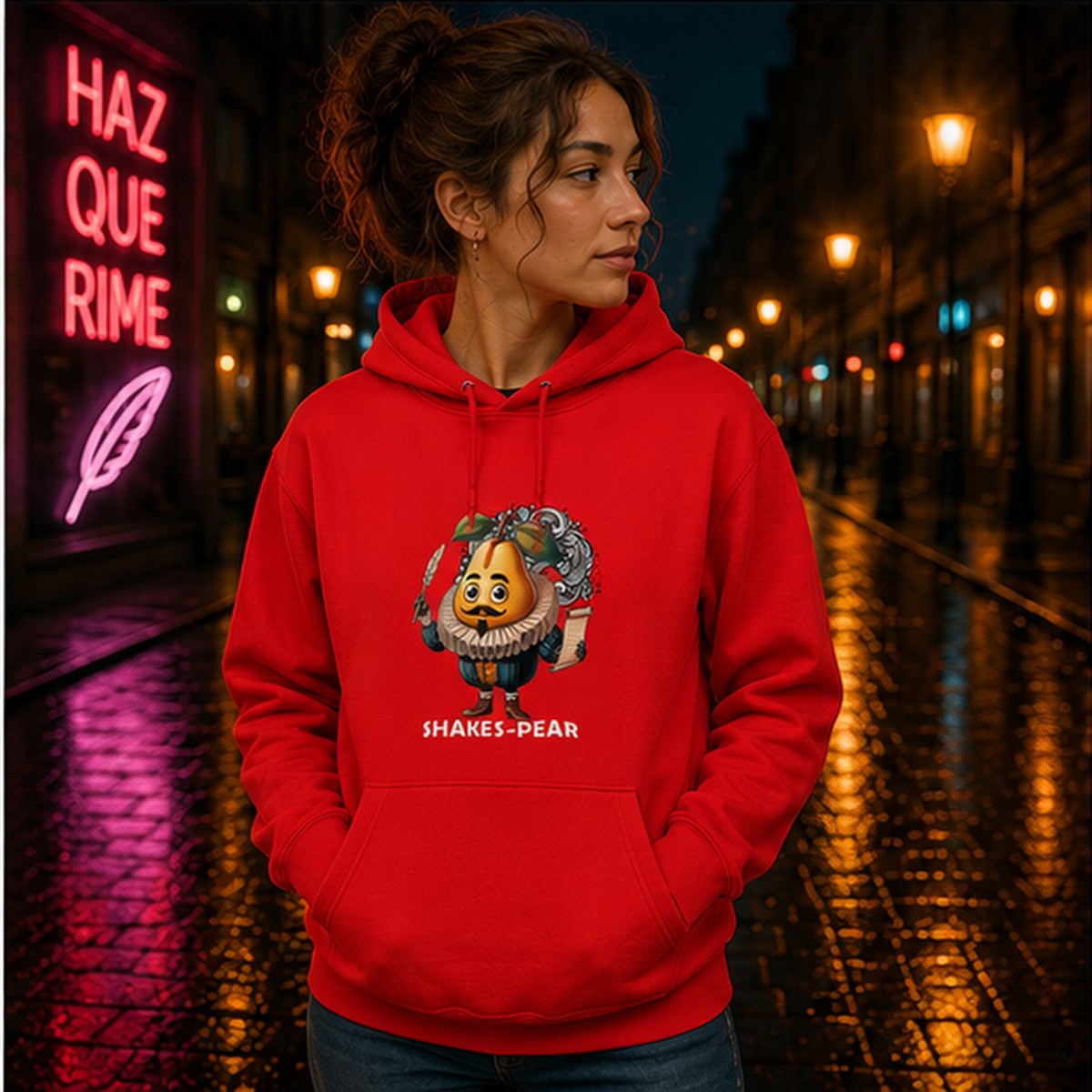 Mujer con sudadera Shakes-Pear, parodia de Shakespeare - Starway to Helen