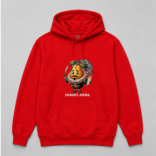 Sudadera Shakes-Pear roja, parodia de Shakespeare con una pera - Starway to Helen