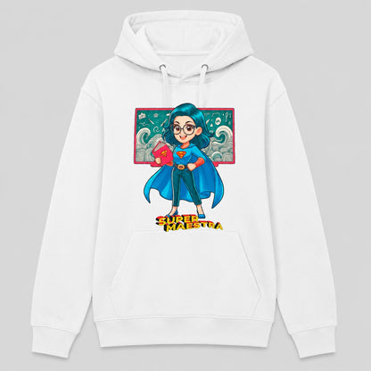 Sudadera Super Maestra blanca, regalo original para el Día de la Maestra - Starway to Helen