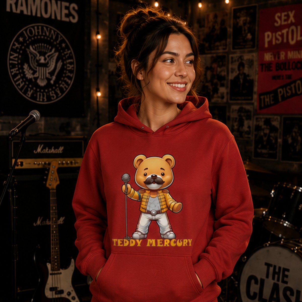 Mujer con sudadera Teddy Mercury, Freddie Mercury (Queen) - Starway to Helen