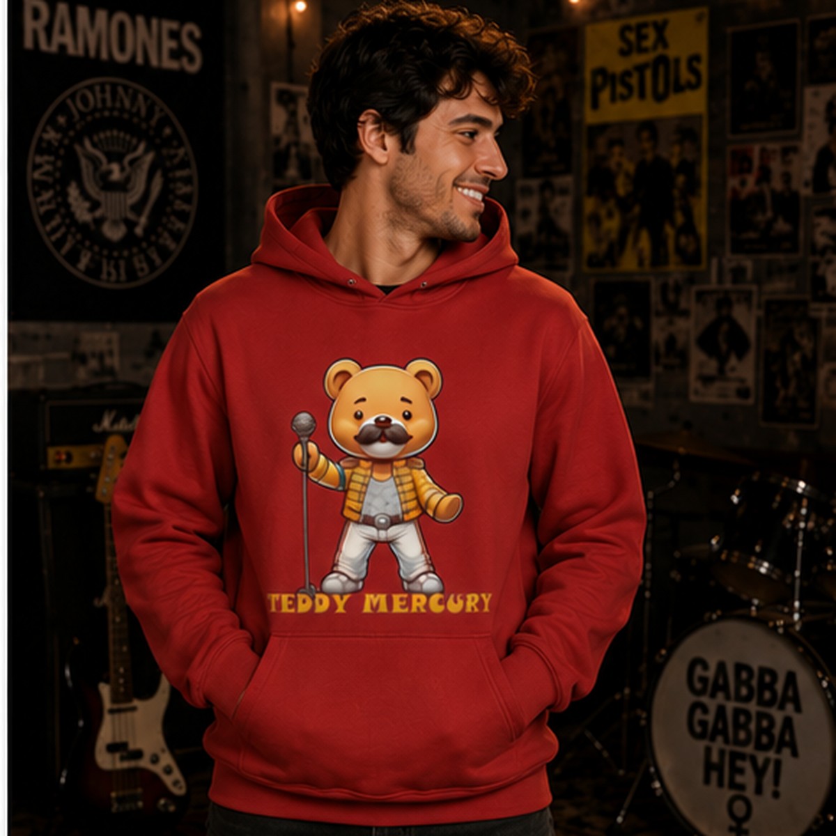 Hombre con sudadera Teddy Mercury, Freddie Mercury (Queen) - Starway to Helen