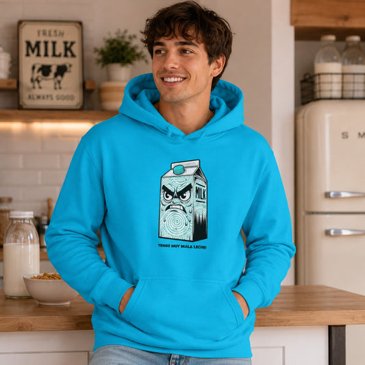 Hombre con sudadera Tengo Muy Mala Leche, brik de leche enfadado - Starway to Helen