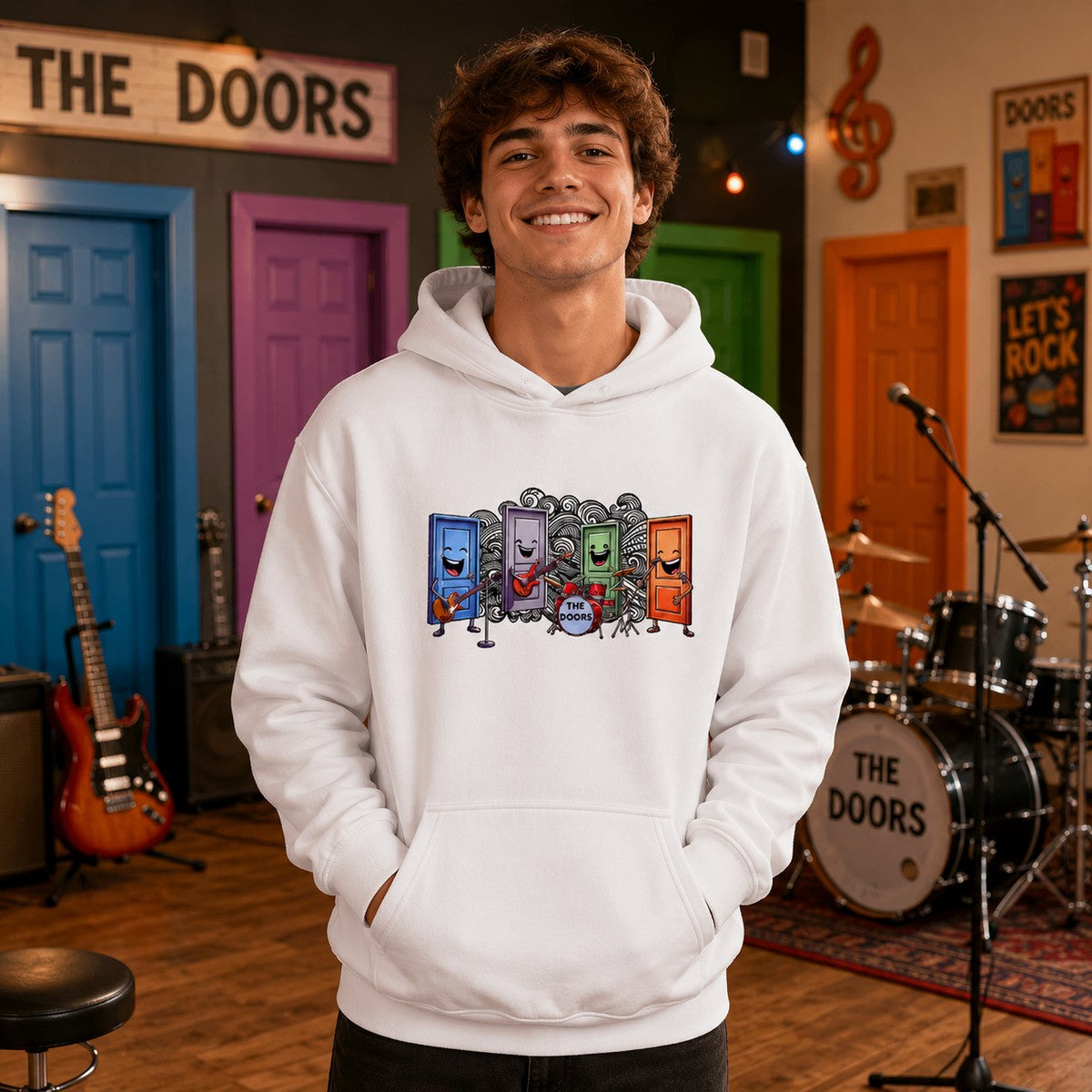 Hombre con sudadera blanca The Doors – Starway to Helen