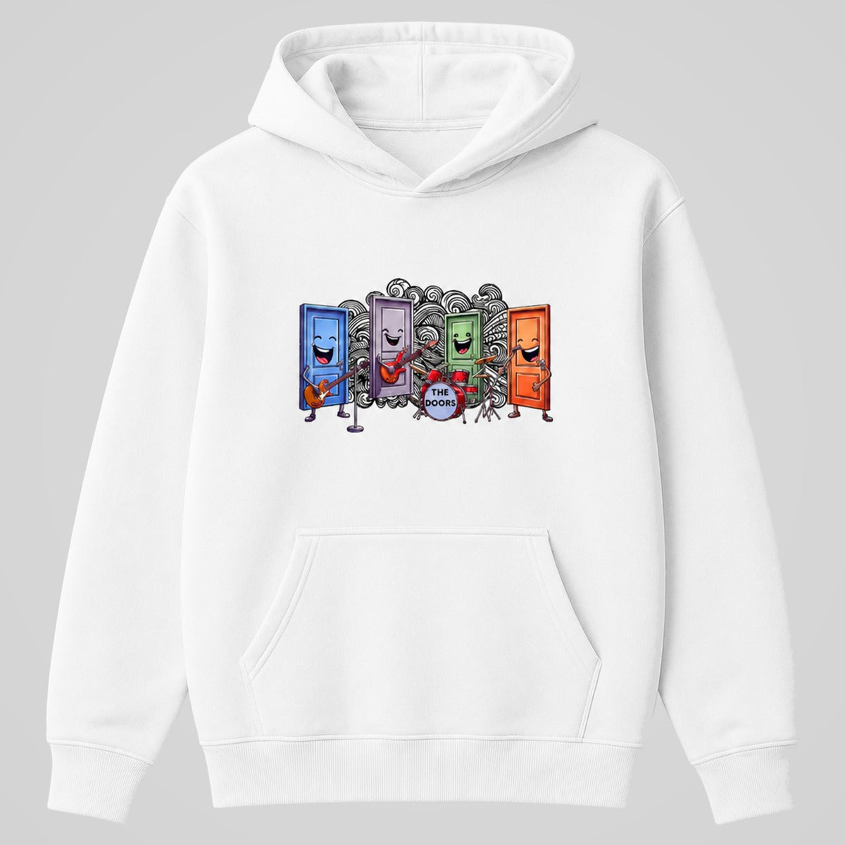 Sudadera blanca The Doors, banda de puertas rockeras – Starway to Helen