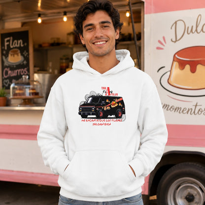 Hombre con sudadera The Flan Team, parodia de El Equipo A - Starway to Helen