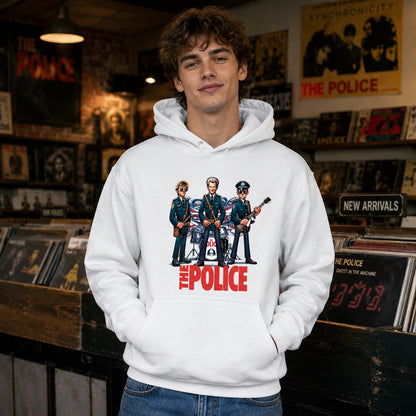 Hombre con sudadera blanca The Police – Starway to Helen