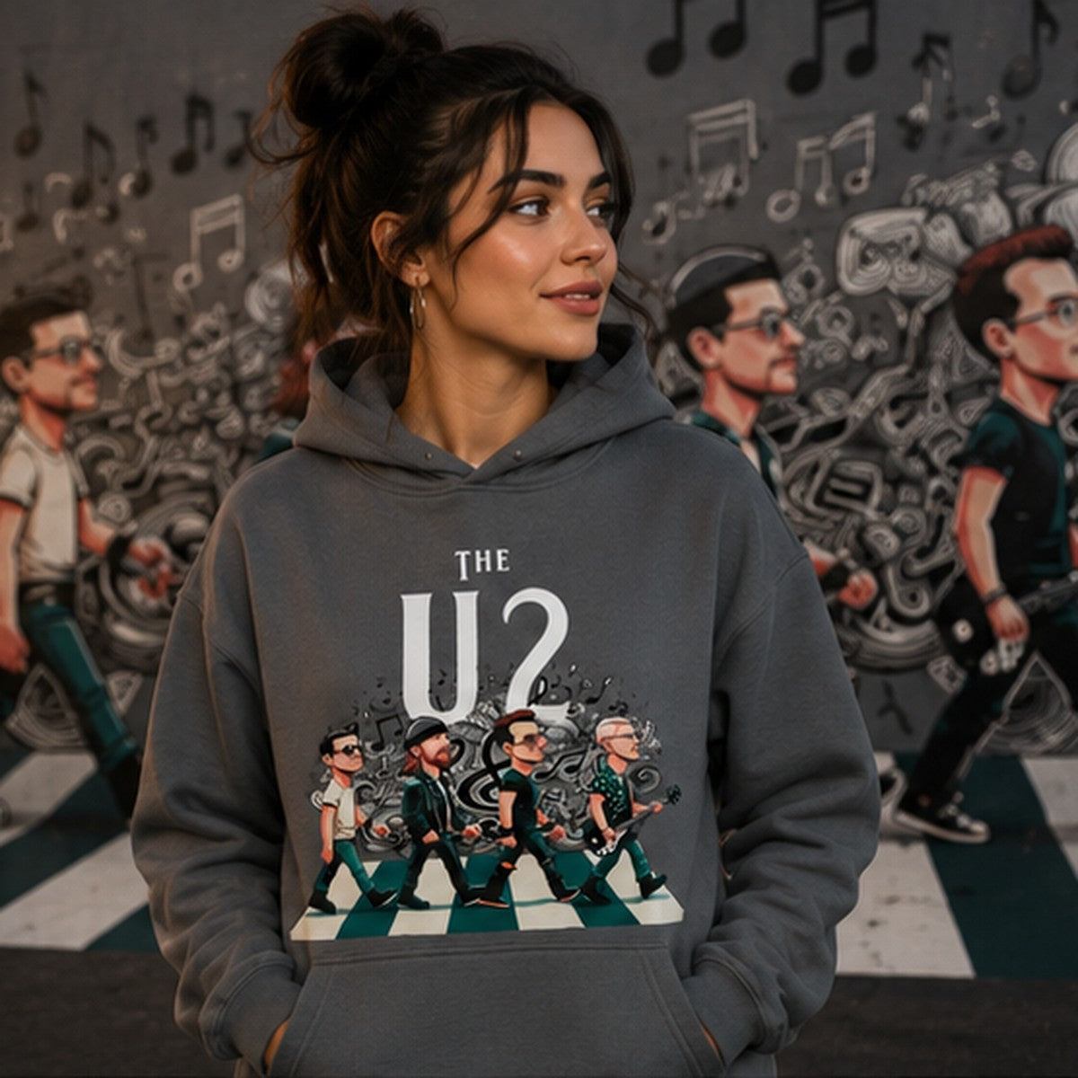 Mujer con sudadera The U2 Abbey Road, U2 y The Beatles - Starway to Helen