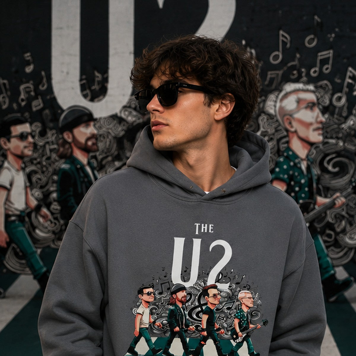 Hombre con sudadera The U2 Abbey Road, U2 y The Beatles - Starway to Helen