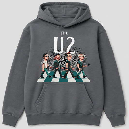 Sudadera The U2 Abbey Road gris, parodia de U2 y Abbey Road de The Beatles - Starway to Helen