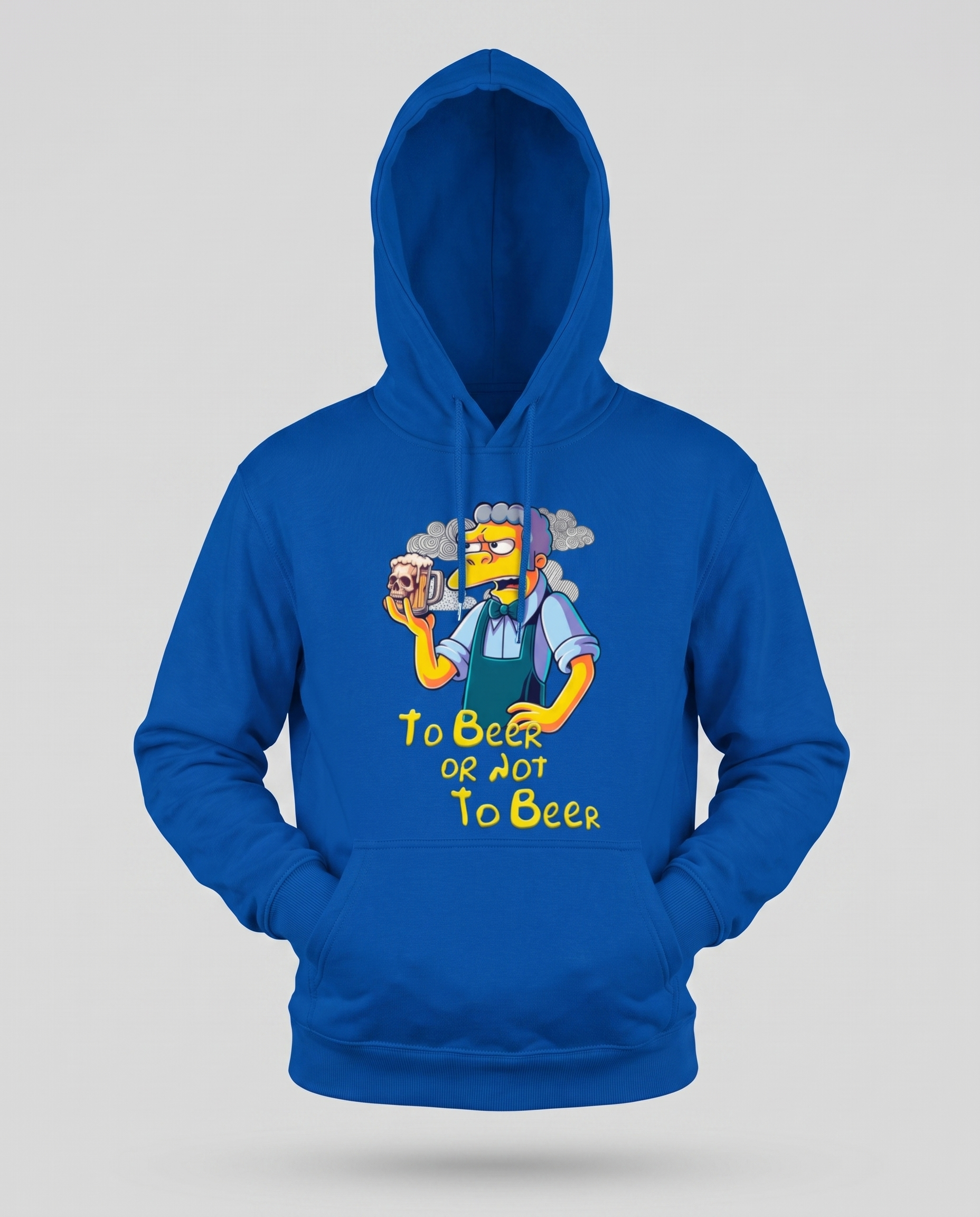 Sudadera To Beer or Not To Beer azul con capucha, parodia de Hamlet de Shakespeare - Starway to Helen