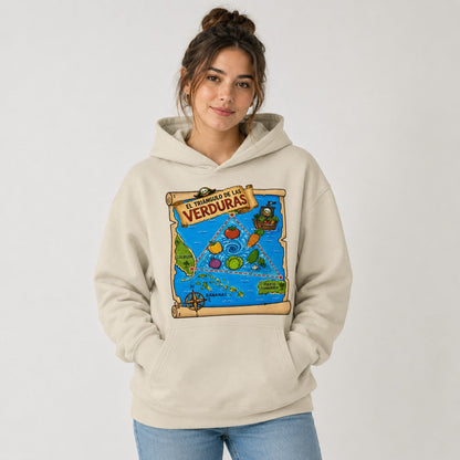 Mujer con sudadera crema Triángulo de las Verduras – Starway to Helen