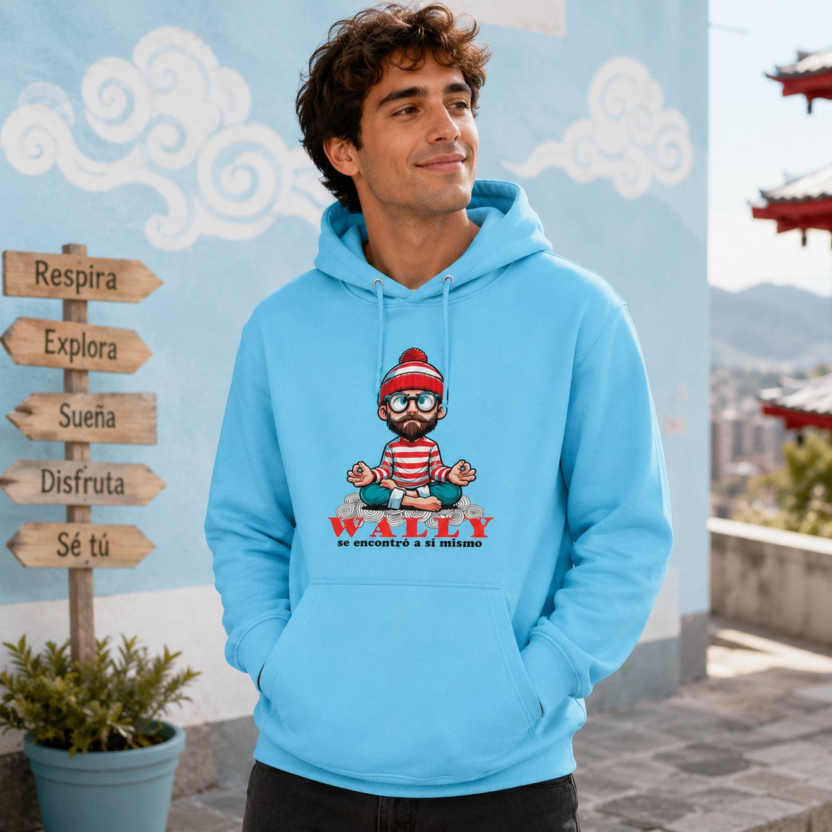 Hombre con sudadera Wally Se Encontró a Sí Mismo, parodia de ¿Dónde está Wally? - Starway to Helen
