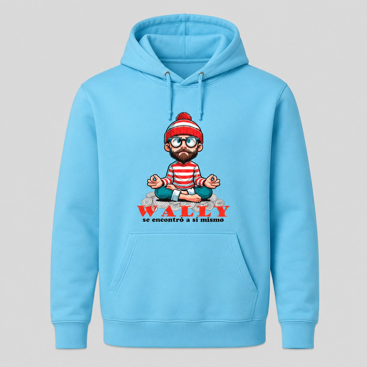 Sudadera Wally Se Encontró a Sí Mismo azul, parodia de ¿Dónde está Wally? - Starway to Helen