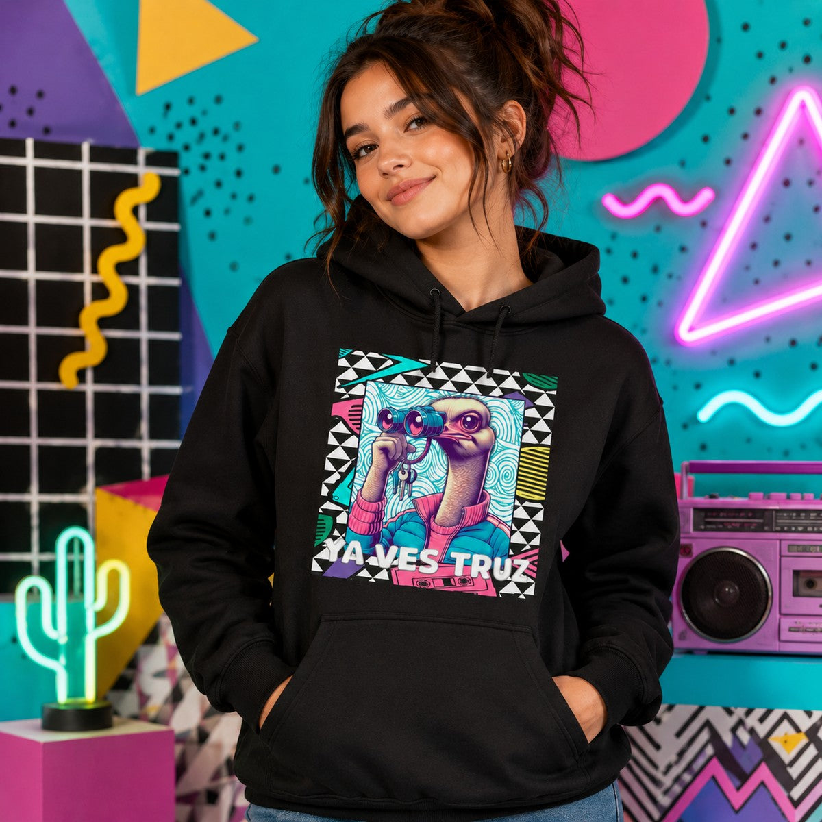 Mujer con sudadera Ya Ves Truz, avestruz retro - Starway to Helen