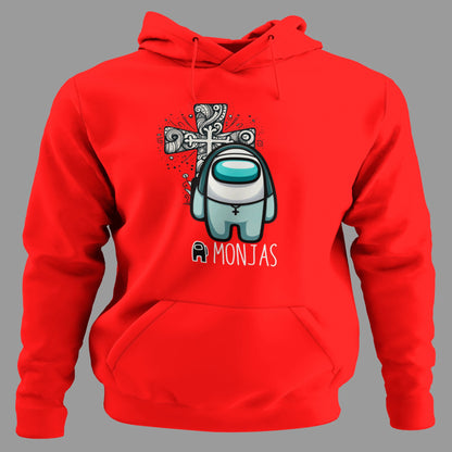 Sudadera A Monjas con capucha, diseño naves espaciales y monjas, humor geek