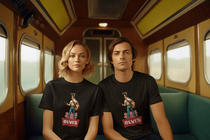 Mujer con camiseta Elvi's, parodia de Elvis Presley - Starway to Helen