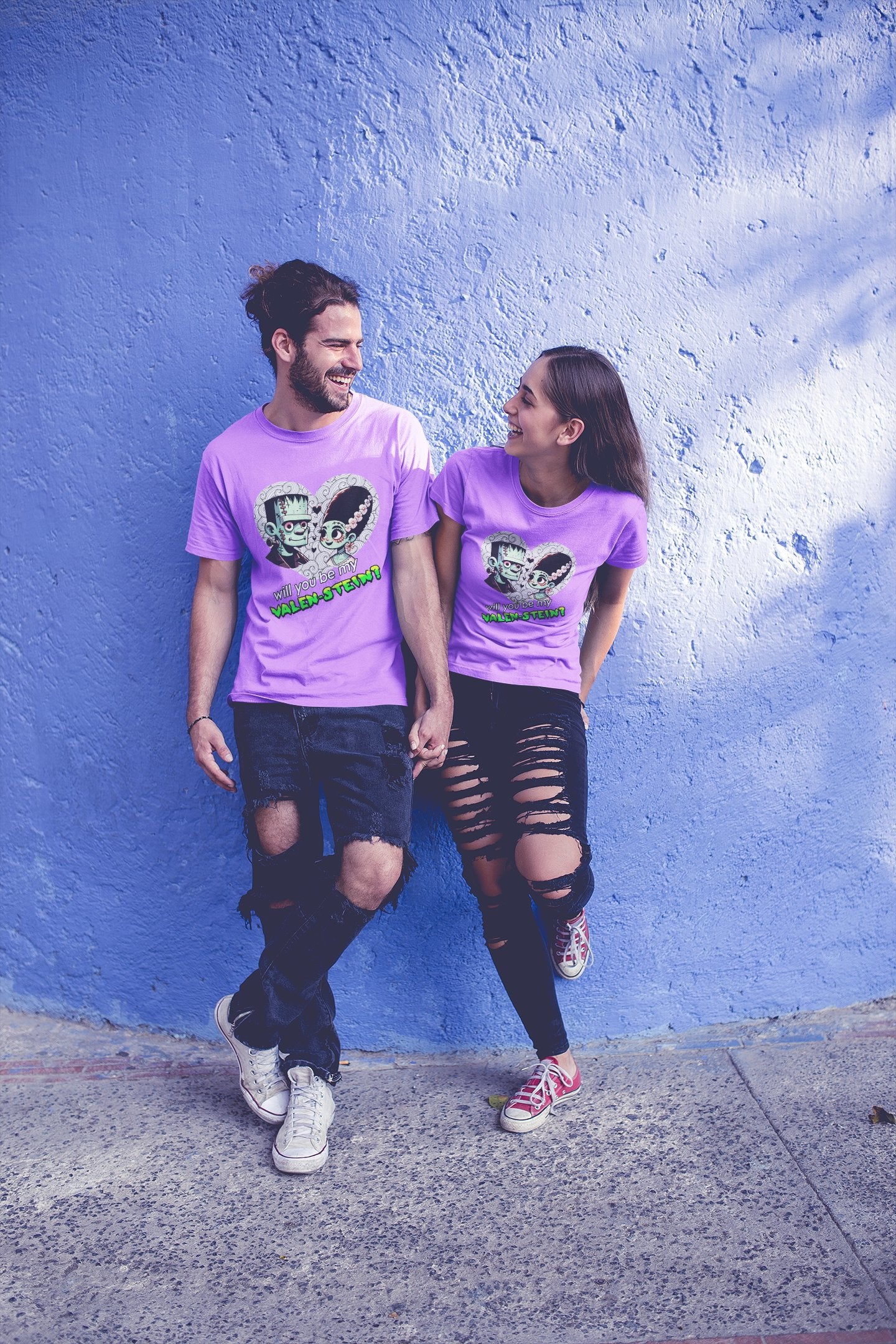 Camiseta Will You Be My Valen-Stein, parodia de Frankenstein - Starway to Helen