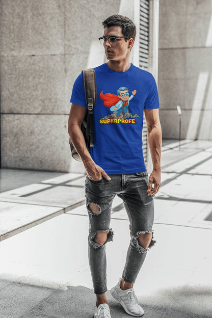 Persona con camiseta SuperProfe de Starway to Helen