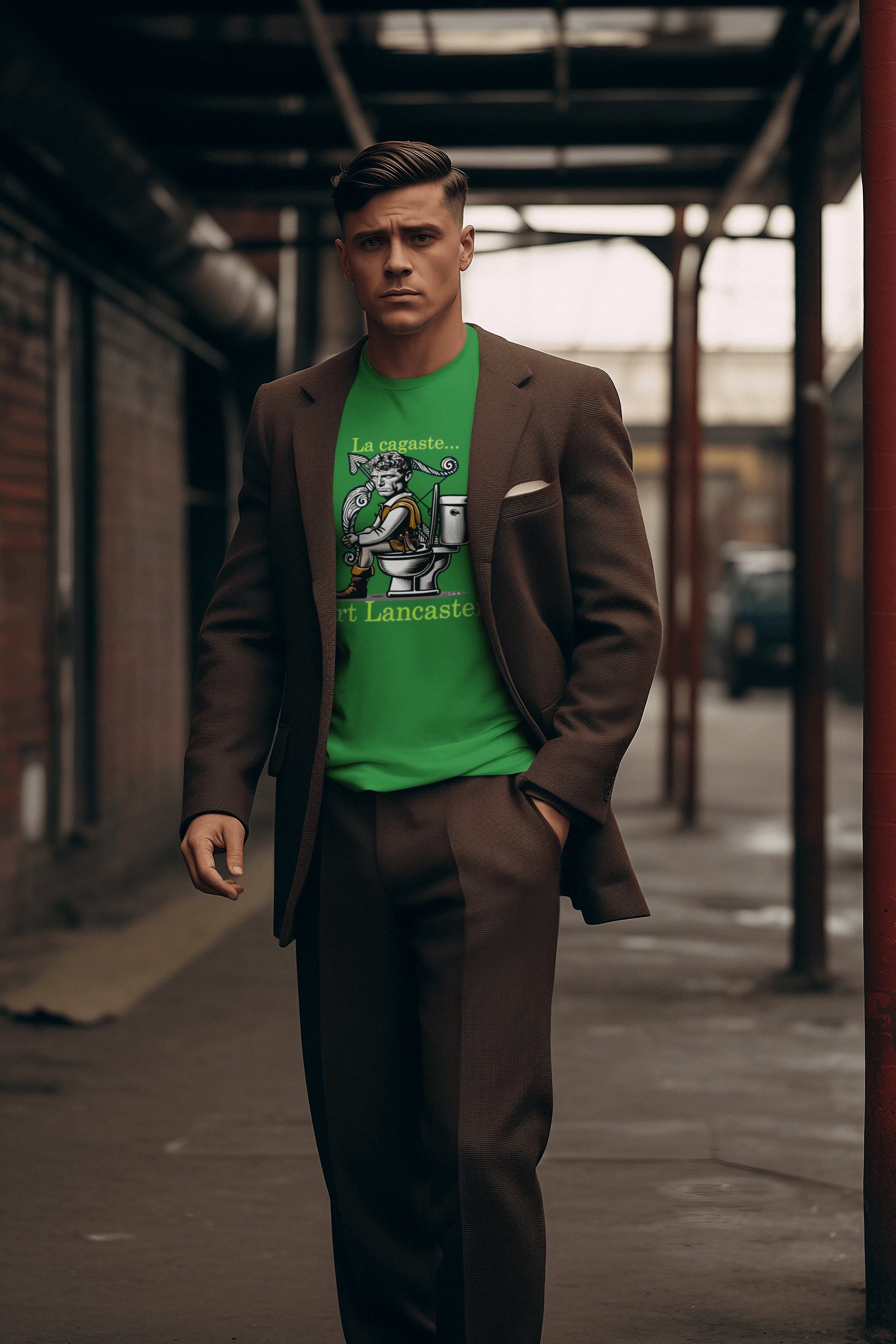 Hombre con camiseta La Cagaste Burt Lancaster, parodia de Burt Lancaster - Starway to Helen