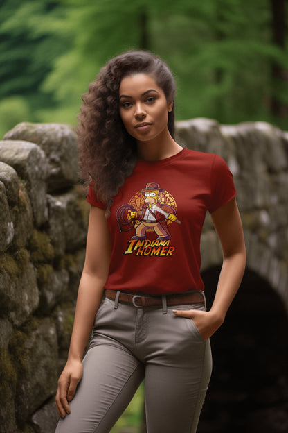 Camiseta Indiana Homer, parodia de Indiana Jones y Homer Simpson - Starway to Helen