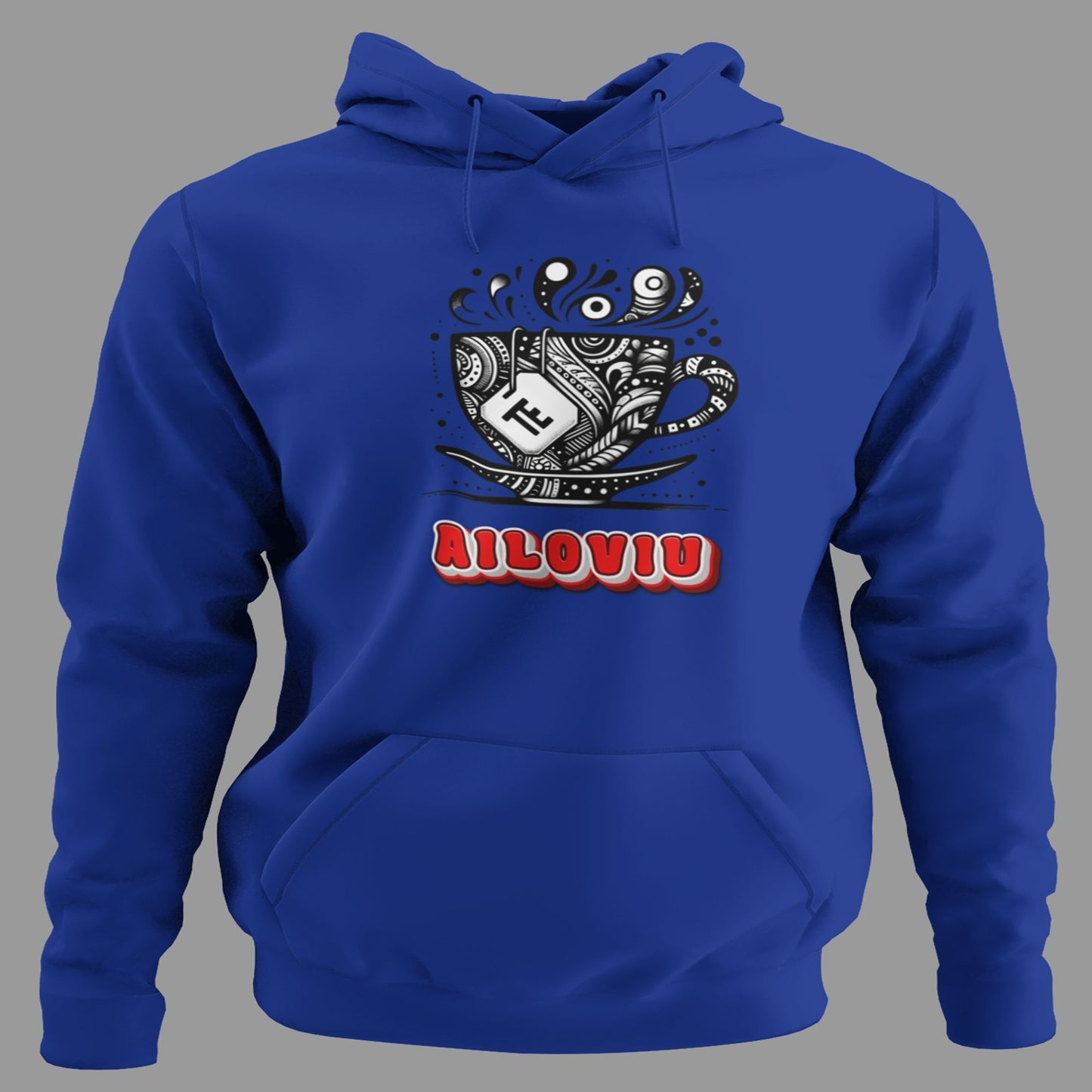Sudadera Ailoviu con capucha y diseño taza de té con amor, regalo romántico