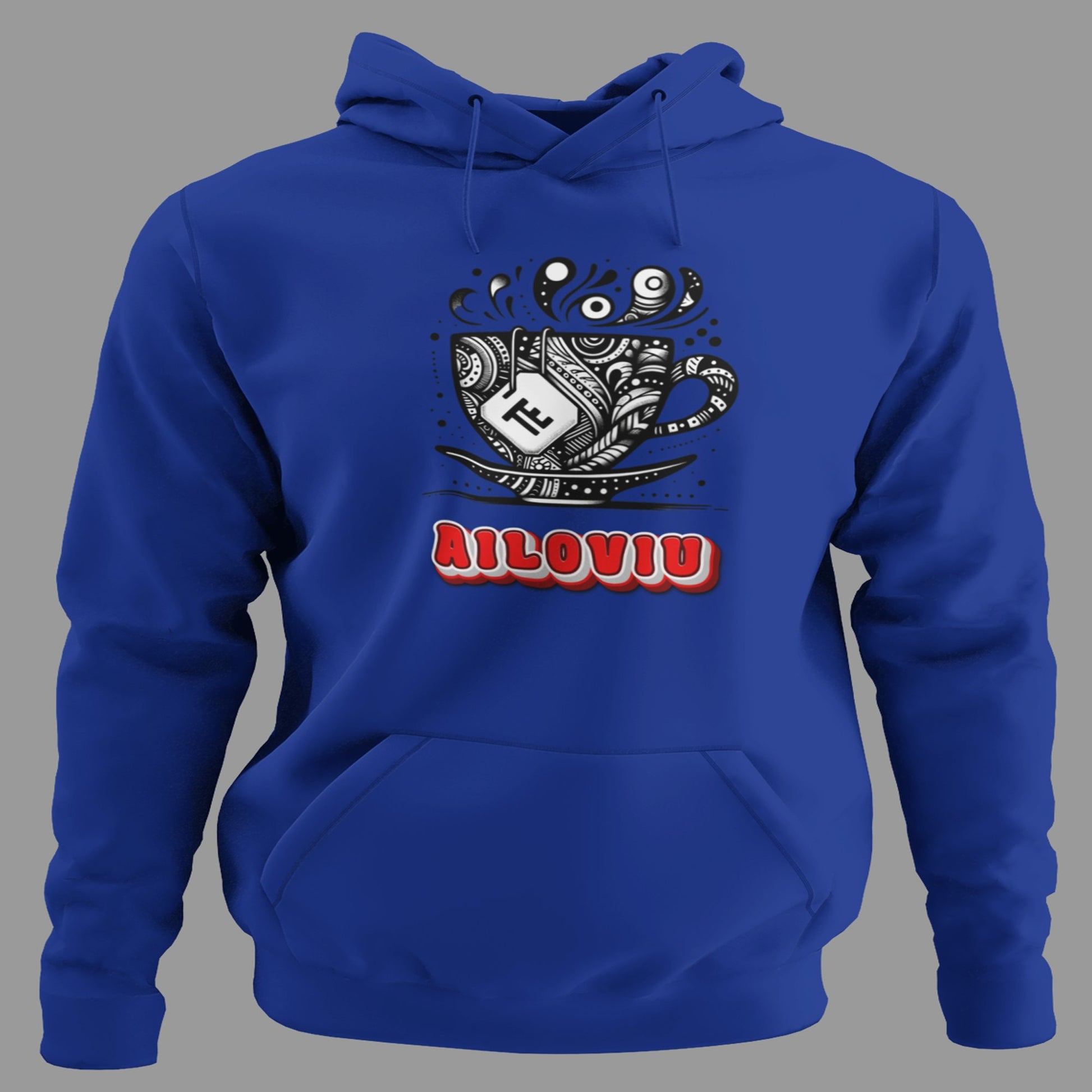 Sudadera Ailoviu con capucha y diseño taza de té con amor, regalo romántico