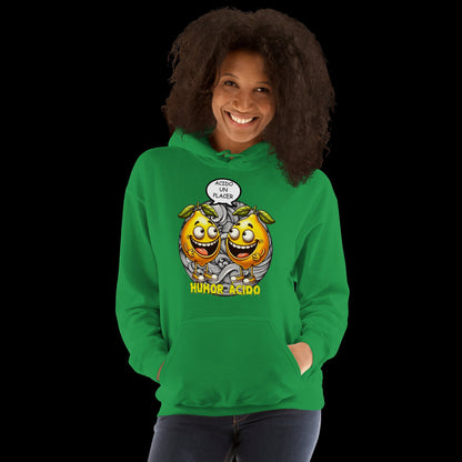 Detalle diseño sudadera Humor Ácido, sarcasmo con estilo