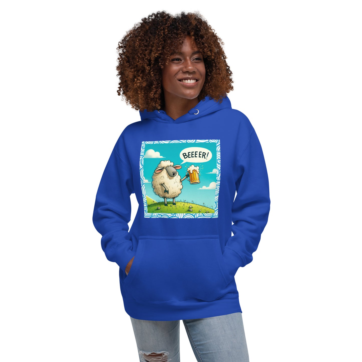 Sudadera "Oveja BeeER!": La Oveja Más Divertida del Prado