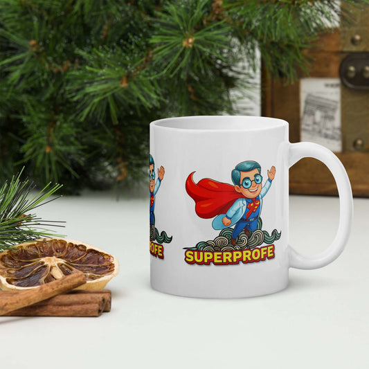 Taza "SUPERPROFE" 🦸‍♂️: ¡El Detalle Perfecto para un Profesor Extraordinario!